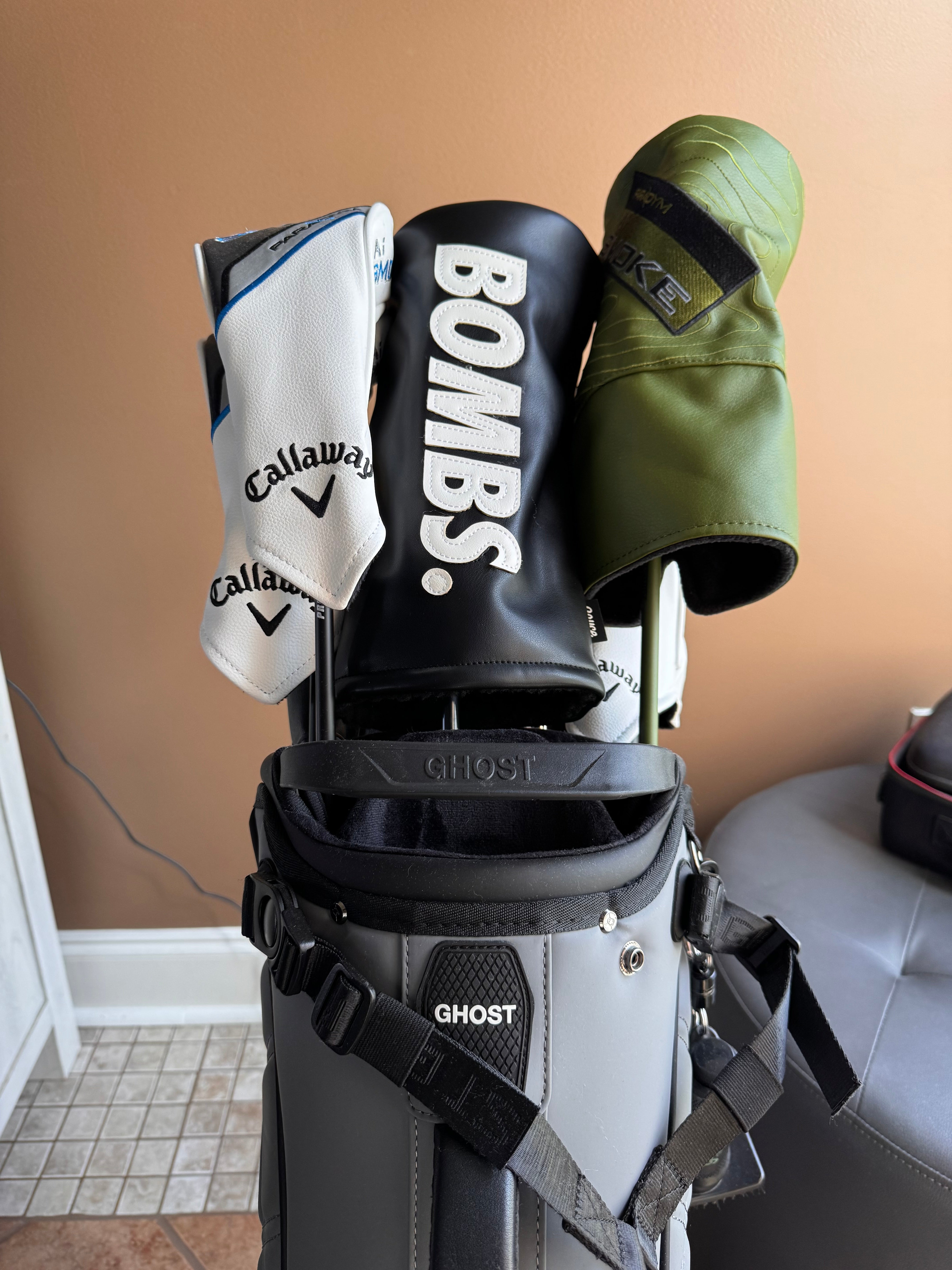 black hit bombs driver head cover from cayce golf