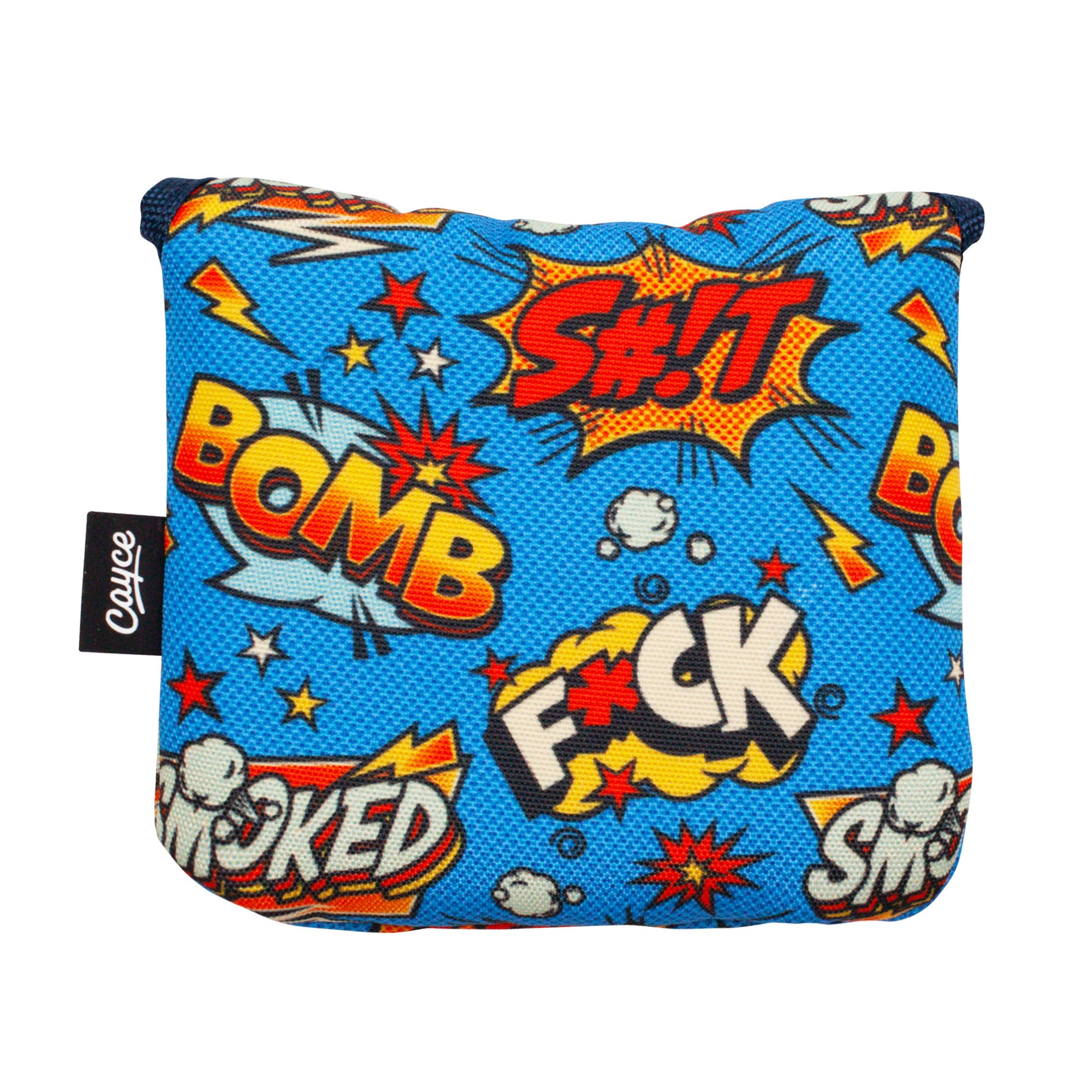 vibrant, funny sh*t, f*ck magnetic mallet putter cover from cayce golf 