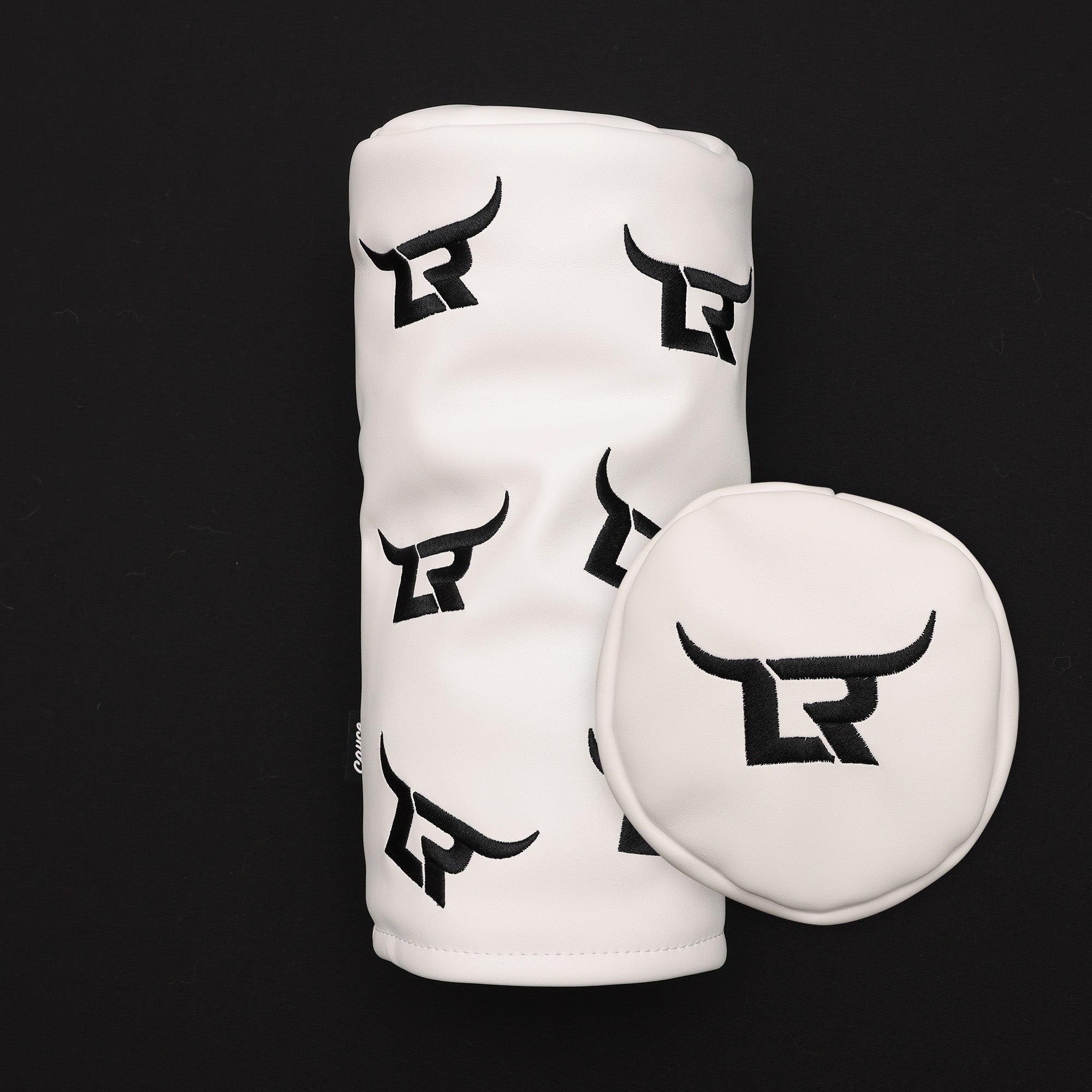 custom golf headcovers from cayce golf with dancing logos embroidered