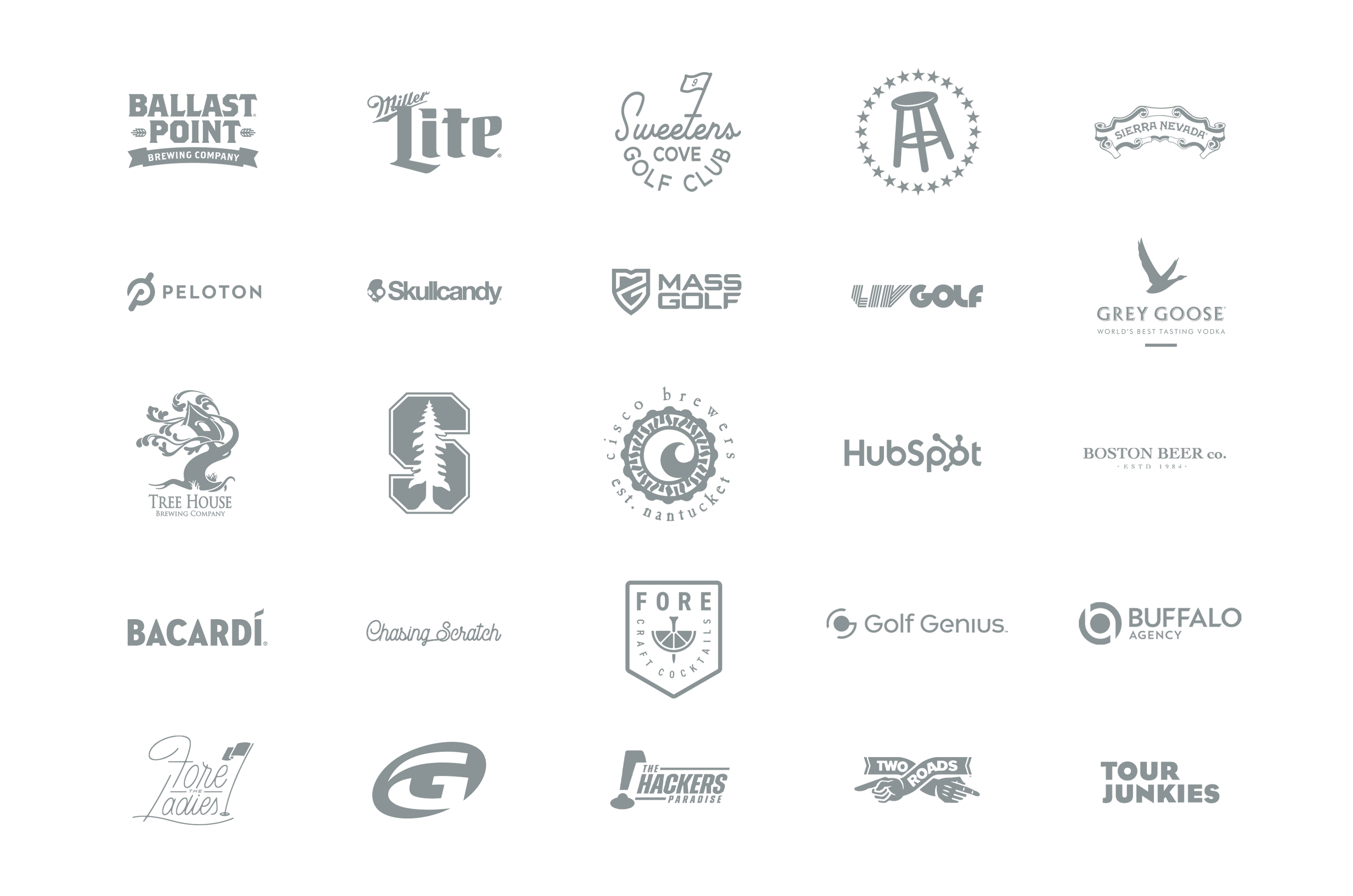 list of brand logos for the brands we have made custom golf head covers for