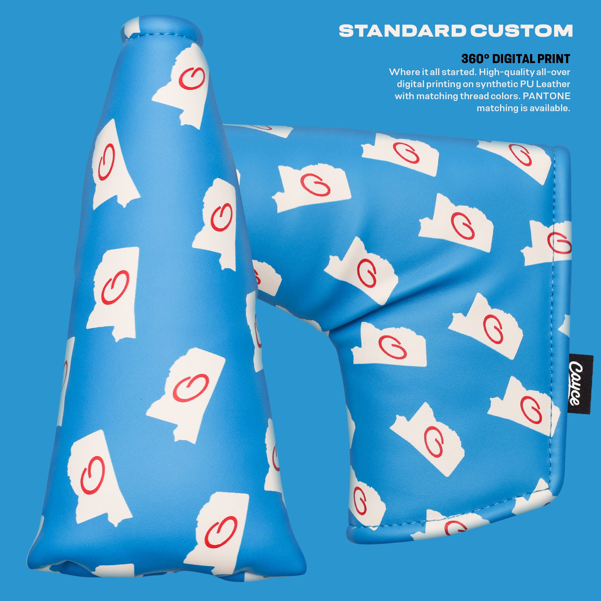 custom golf putter cover with all-over digital print pattern from cayce golf