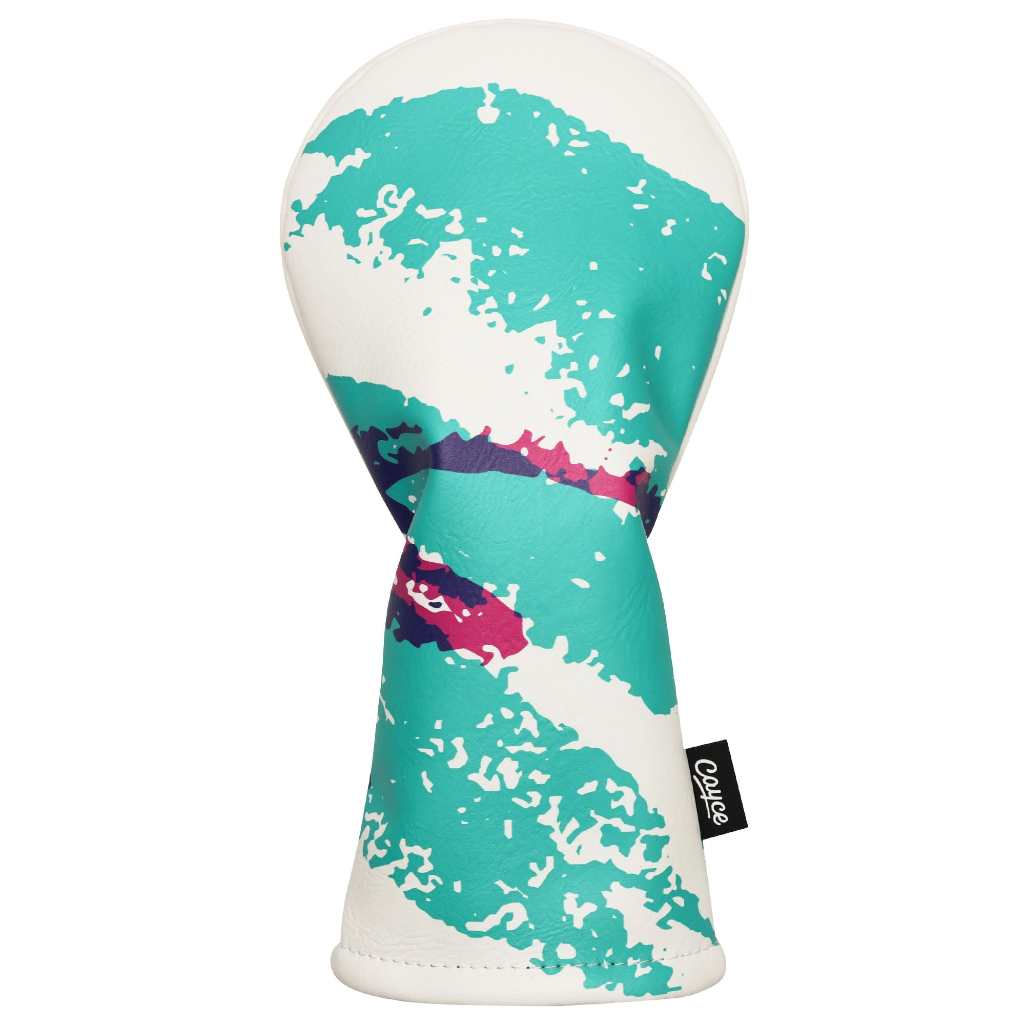 hybrid headcover with bright, 90s jazz cup themed design