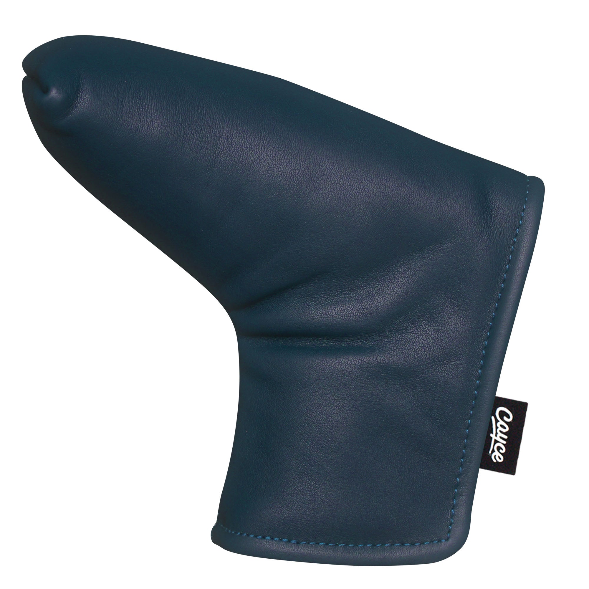 navy leather blade putter cover with magnetic closure from cayce golf