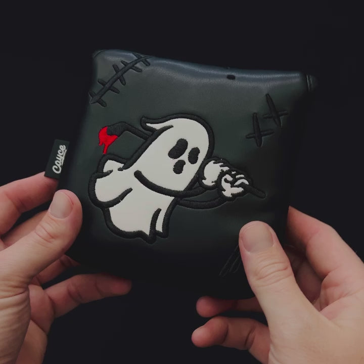 video of the limited edition ghost magnetic mallet putter cover from cayce golf