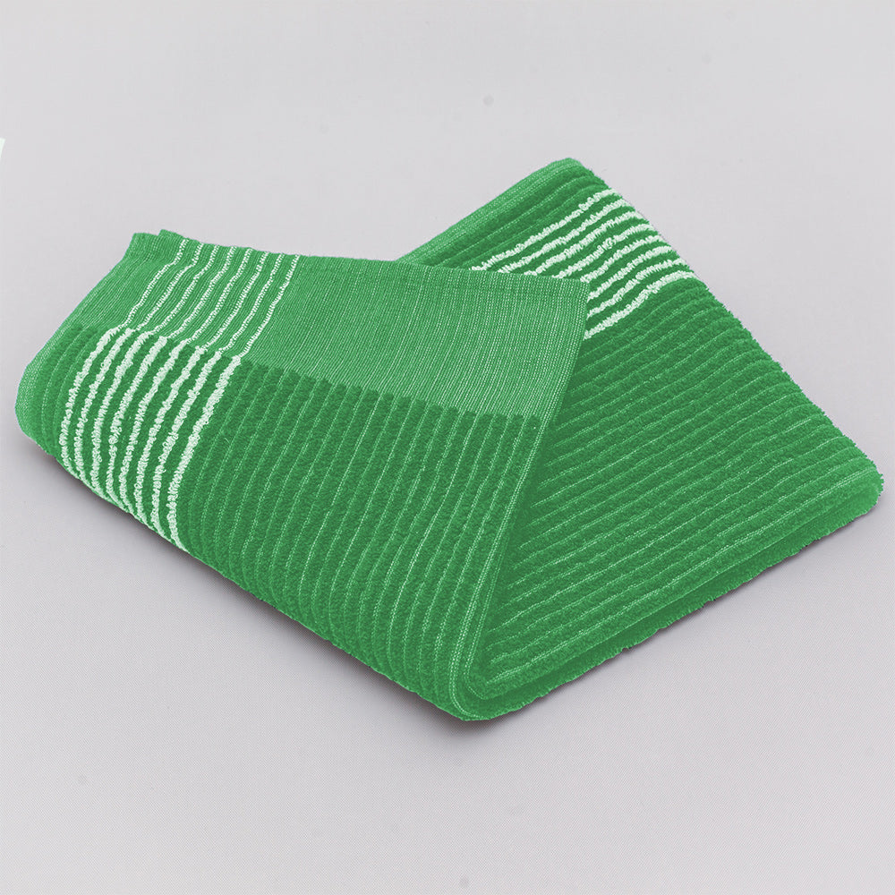 Green Golf Caddy Towel with white stripes