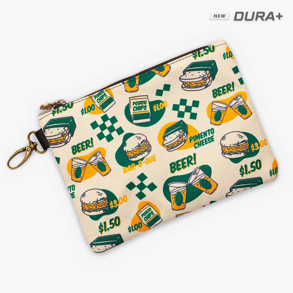 golf valuables pouch with major menu design